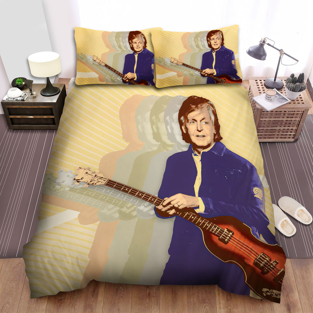 paul mccartney with bass artwork bed sheets spread comforter duvet cover bedding sets b5teg