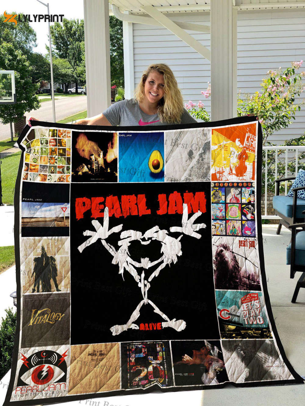 pearl jam 1c quilt blanket for fans home decor gift 1 1