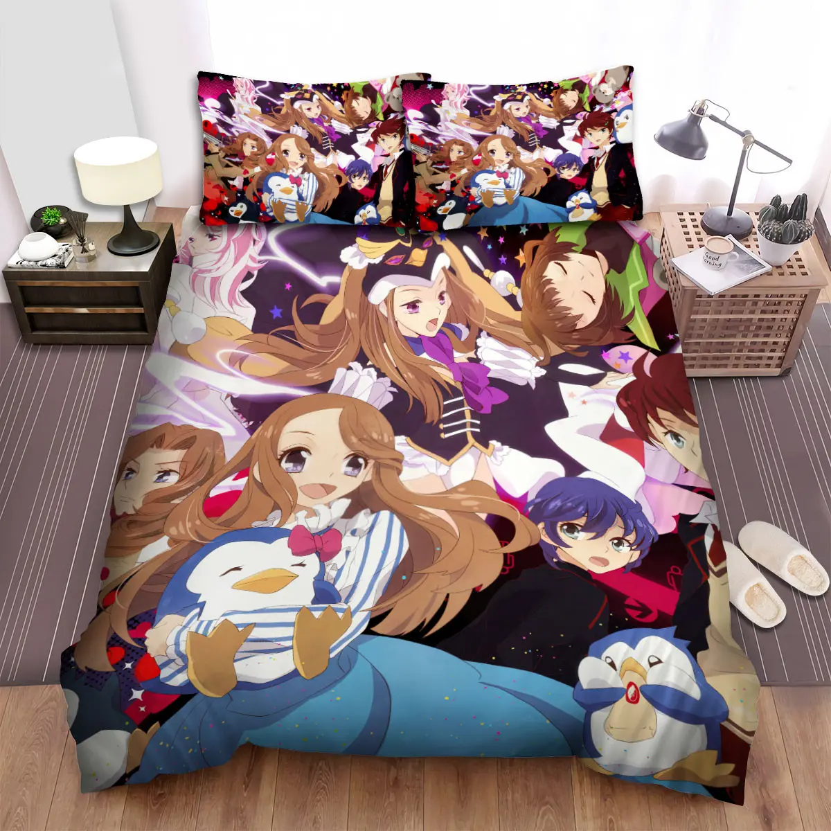penguindrum all characters in one bed sheets spread duvet cover bedding sets yyvag