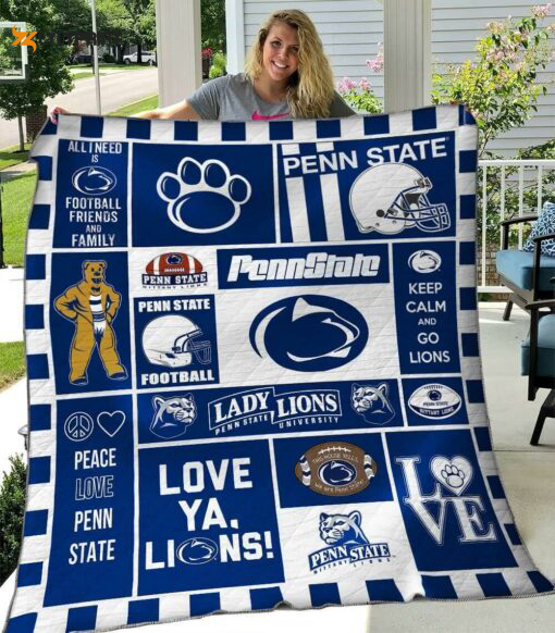 penn state nittany lions 2 quilt blanket for fans home decor gift