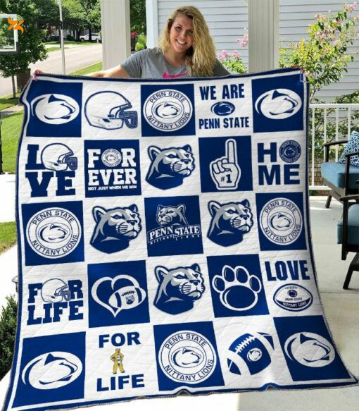 penn state nittany lions 3 quilt blanket for fans home decor gift