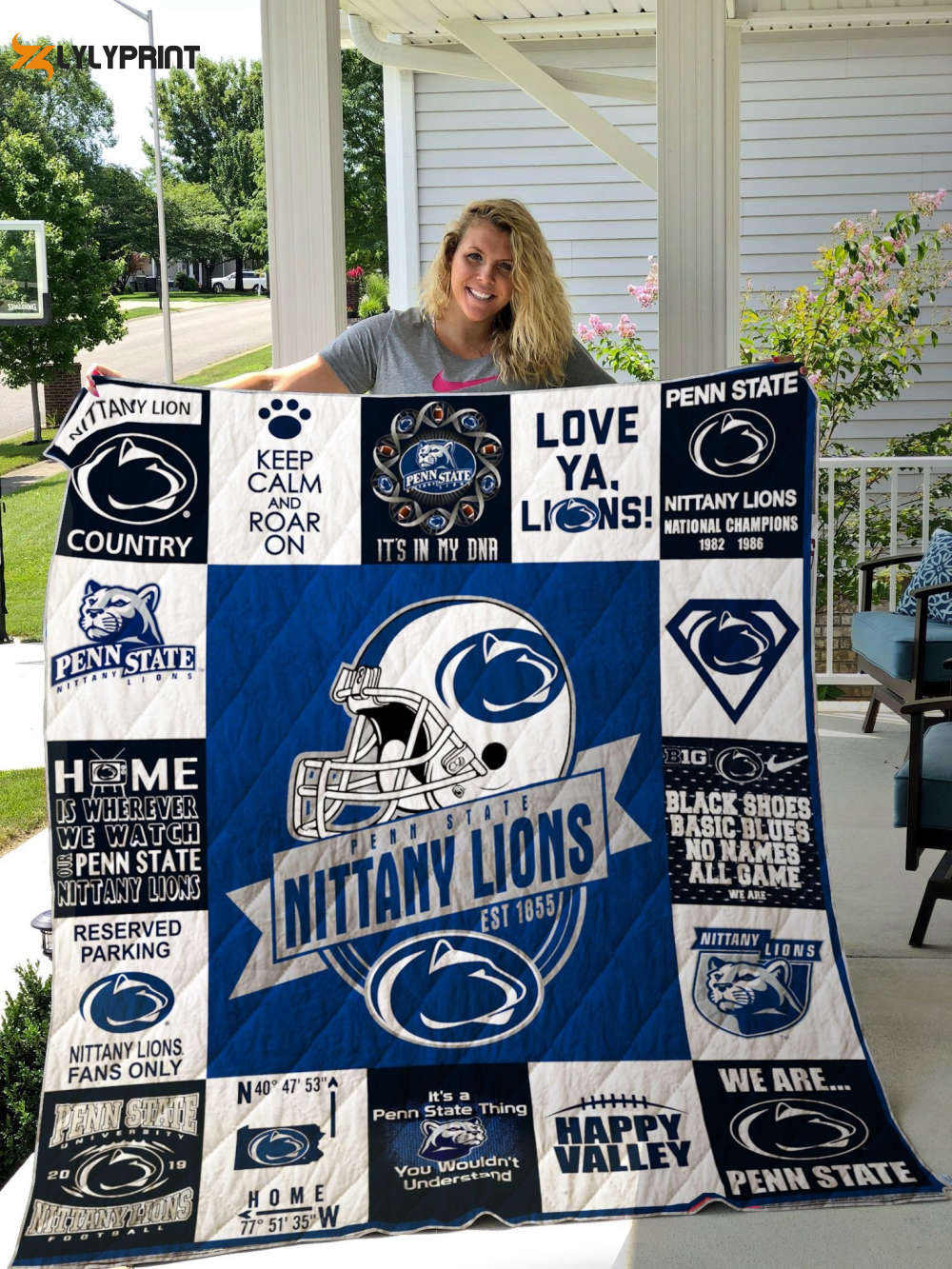 penn state nittany lions quilt blanket for fans home decor gift 1w