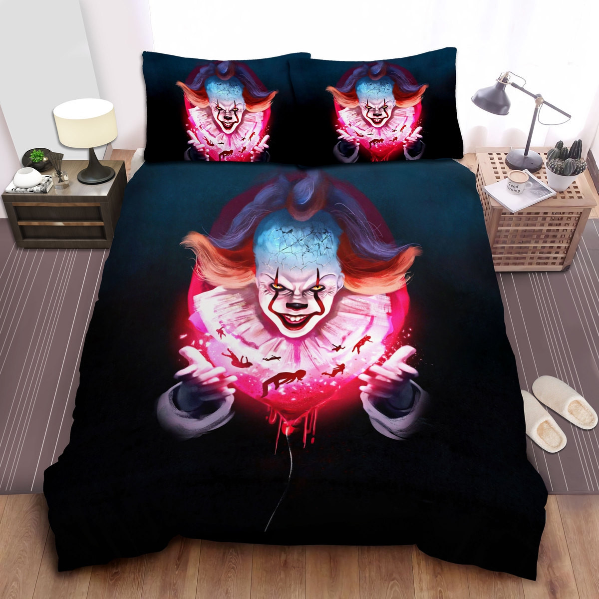 pennywise from it silhouette of his victims bed sheets spread comforter duvet cover bedding sets wiiri