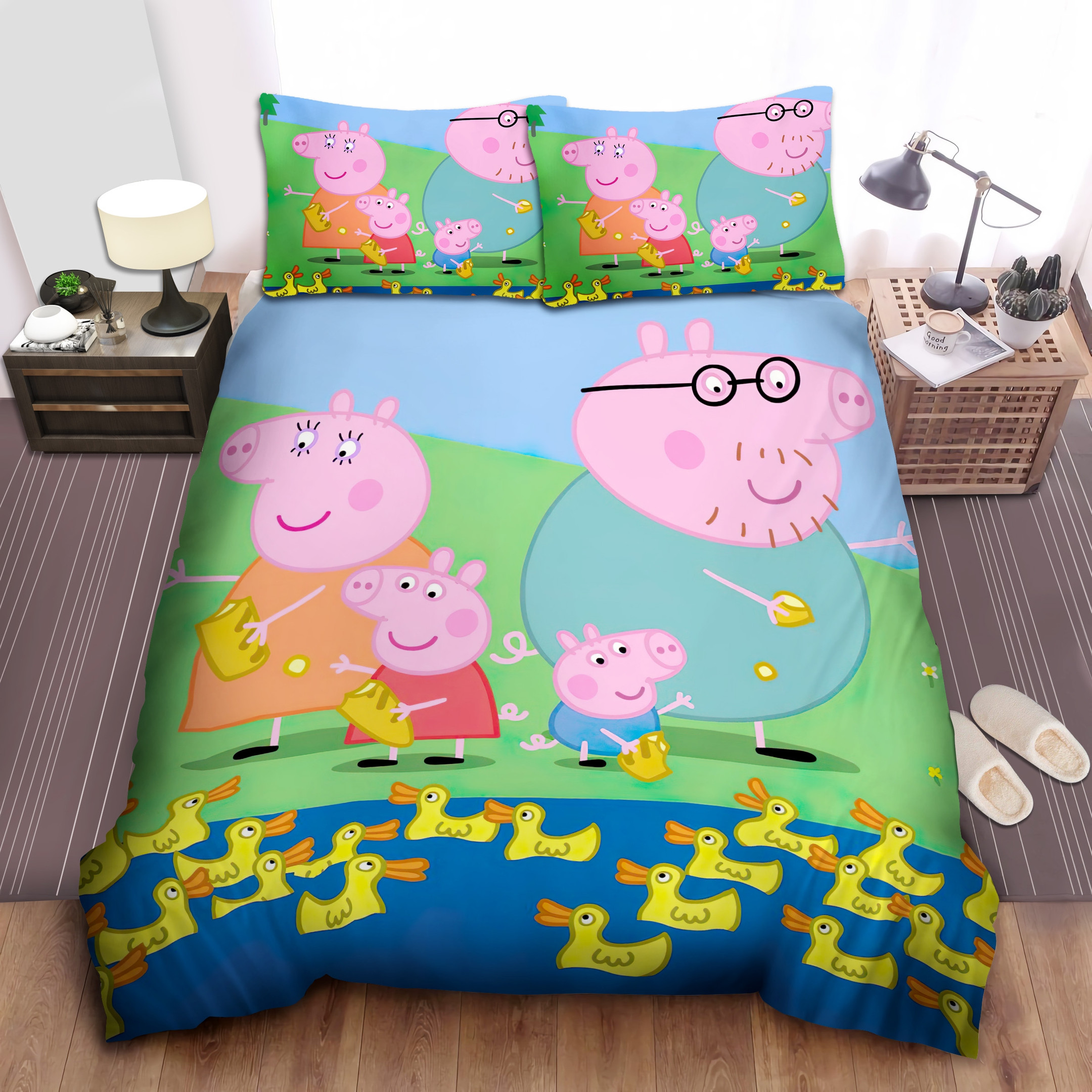 peppa pig family feeding ducks duvet cover bedroom sets comfortable bedding sets cjzg7