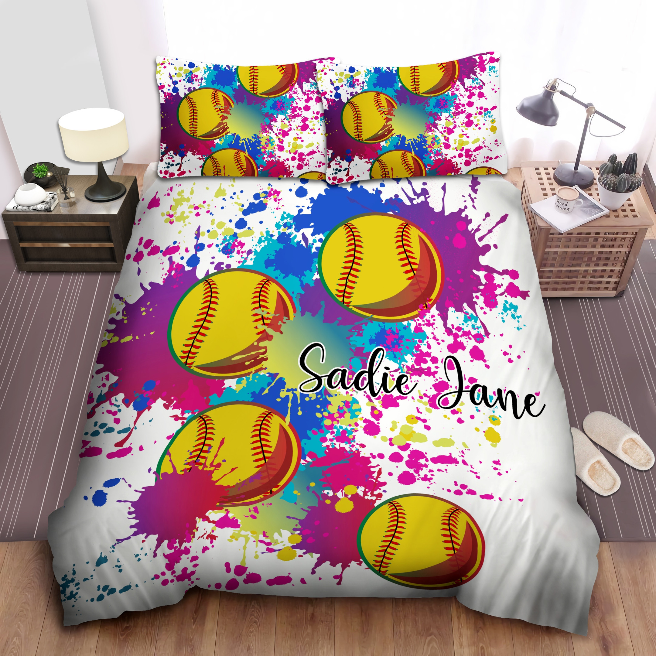 personalized colorful softball duvet cover bedroom sets comfortable bedding sets oz7ot