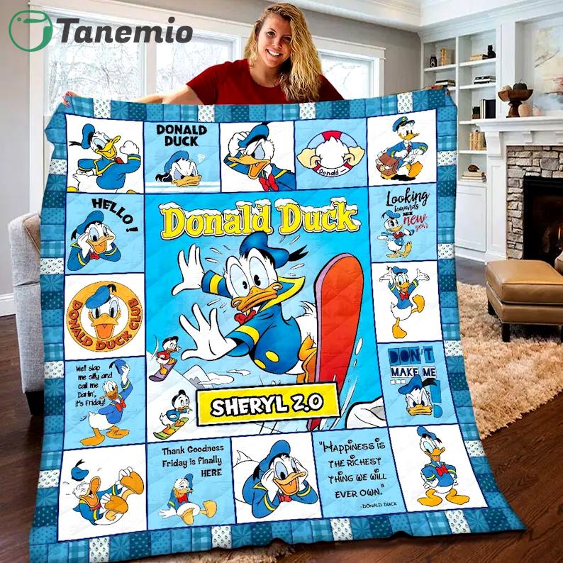 personalized donald duck blanket donald duck fleece blanket donald duck couch sofa blanketchristmas xmas gifts for kidsdonald duck gifts quilt blanket 20231012064928629