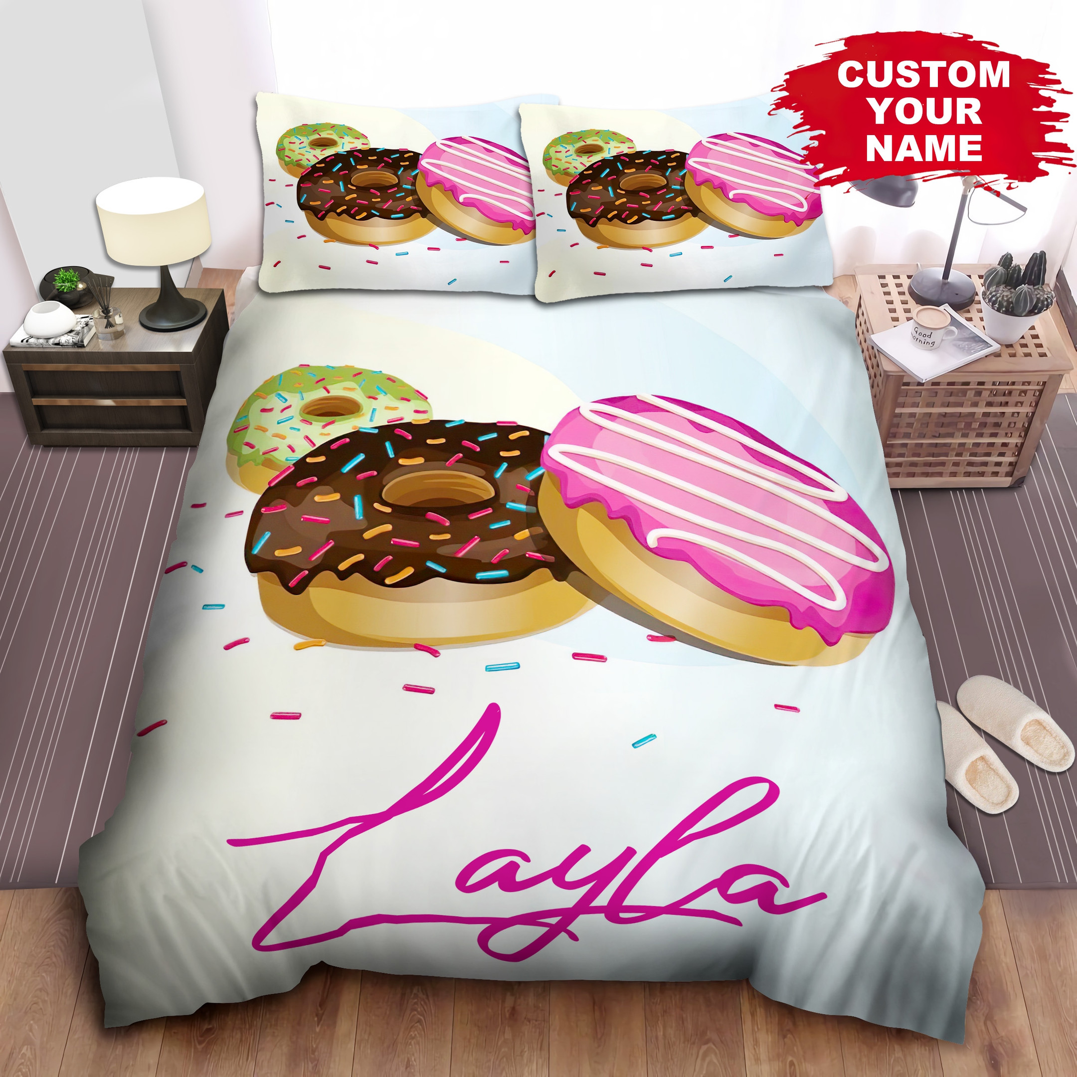 personalized donuts in 2d illustration duvet cover bedroom sets comfortable bedding sets oszhz