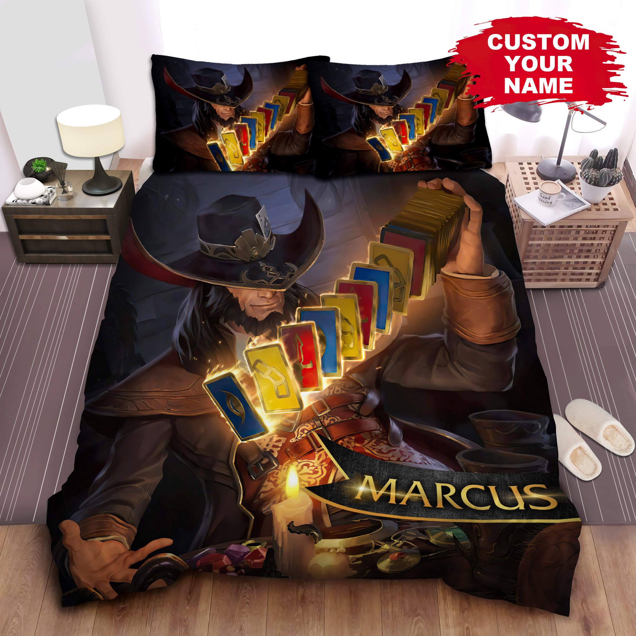 personalized league of legends twisted fate stacked deck artwork bed sheets spread comforter duvet cover bedding sets c9m3k