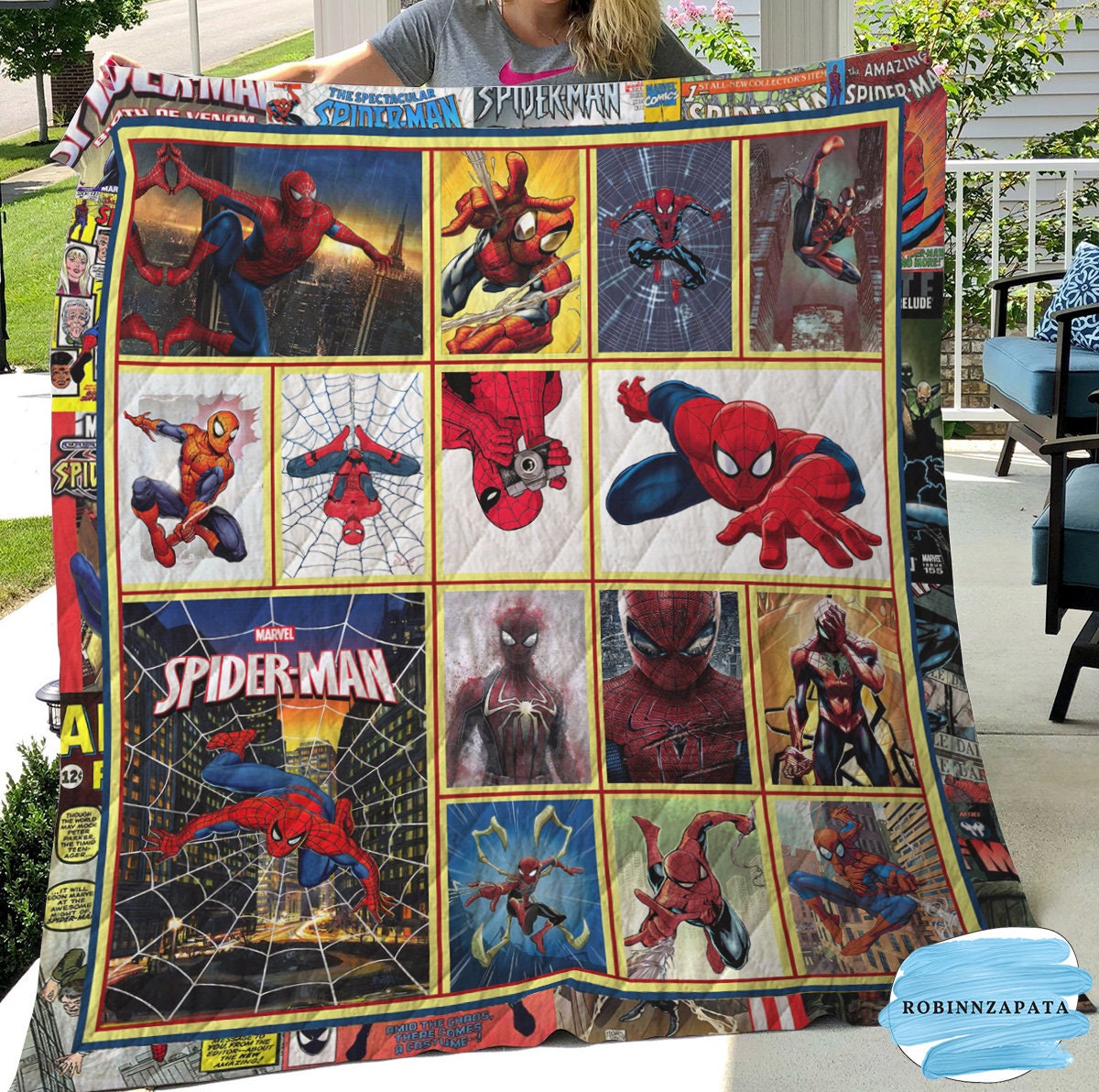 personalized marvel fans spiderman no way home quilt blanket gcveb