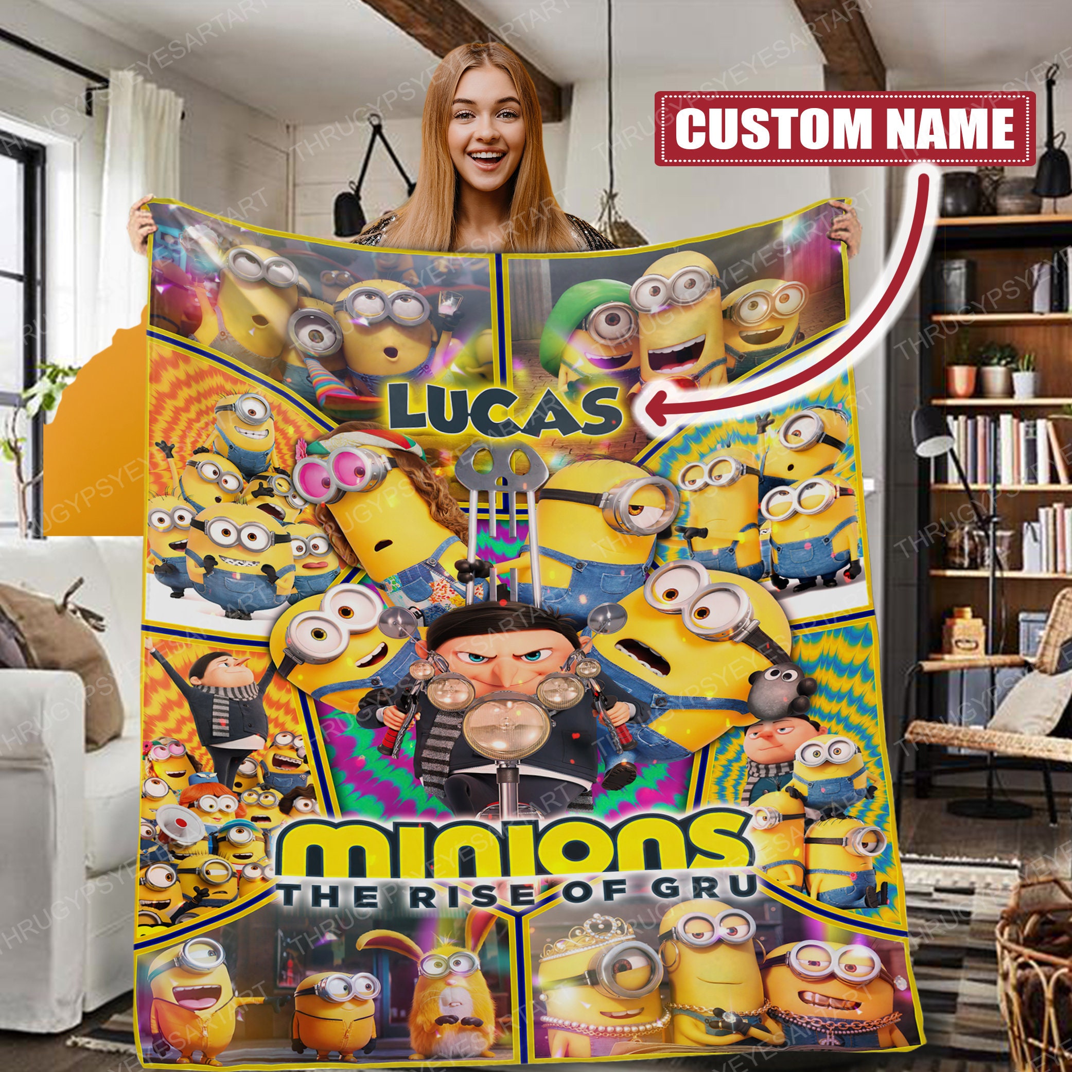 personalized minions the rise of gru blanket mn3yv