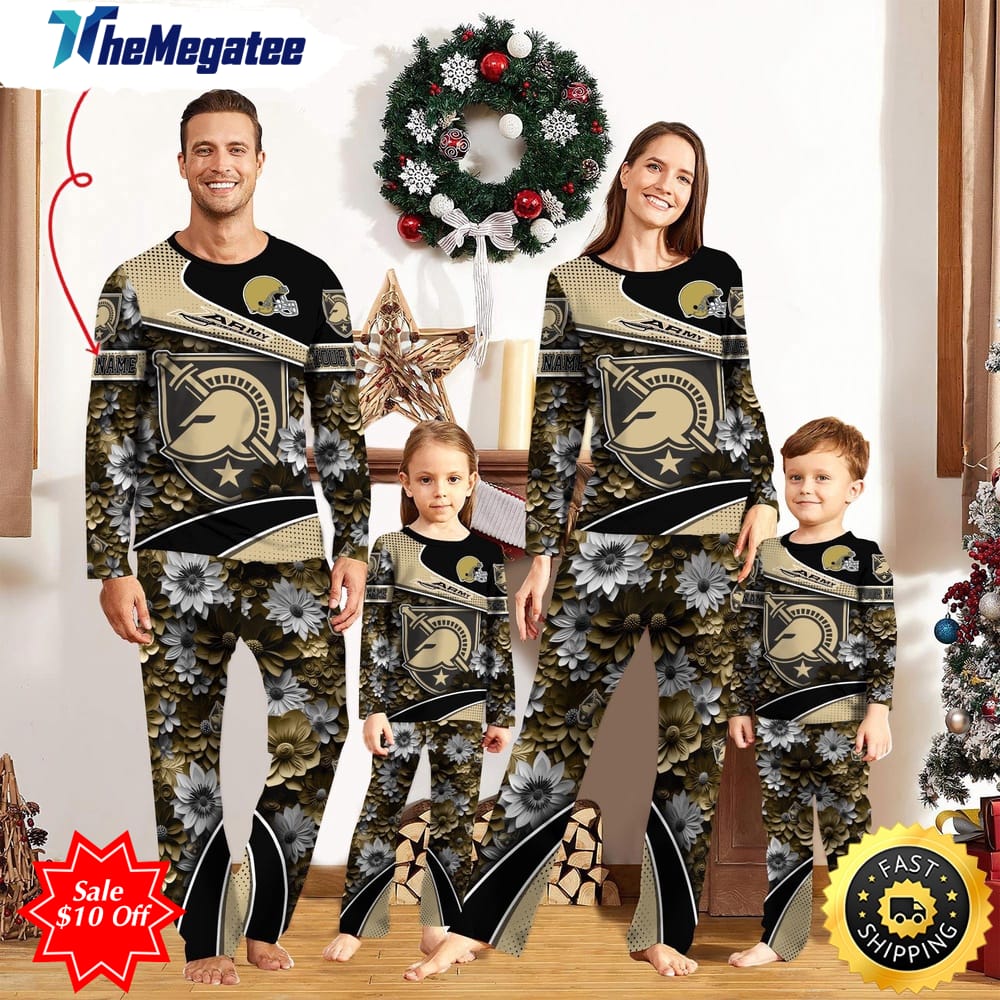 personalized ncaa army black knights pajamas for family pajamas sport fans