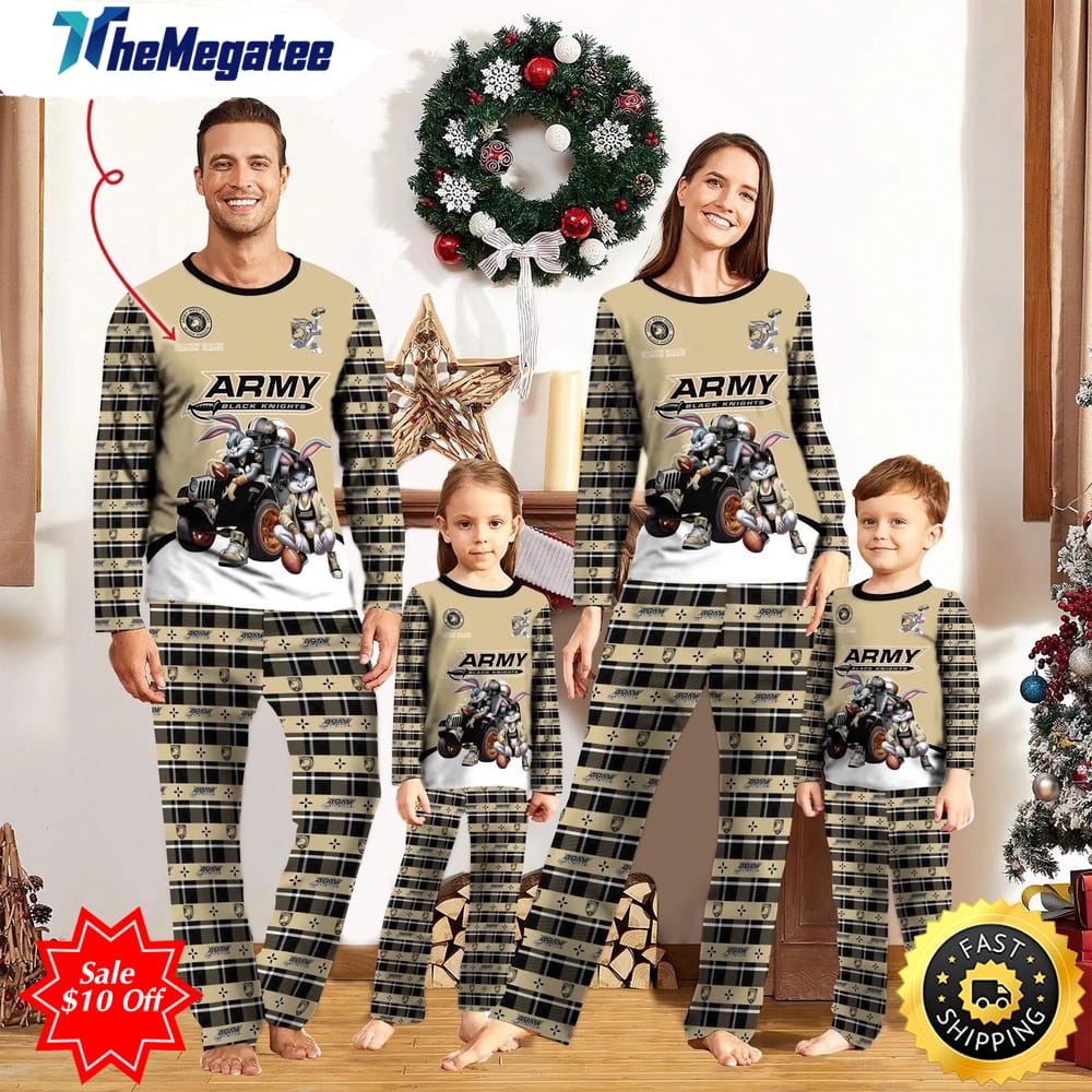 personalized ncaa army black knights pajamas for family