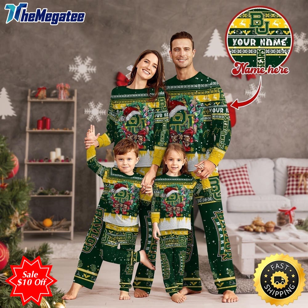 personalized ncaa baylor bears pajamas christmas pajamas for sports fan