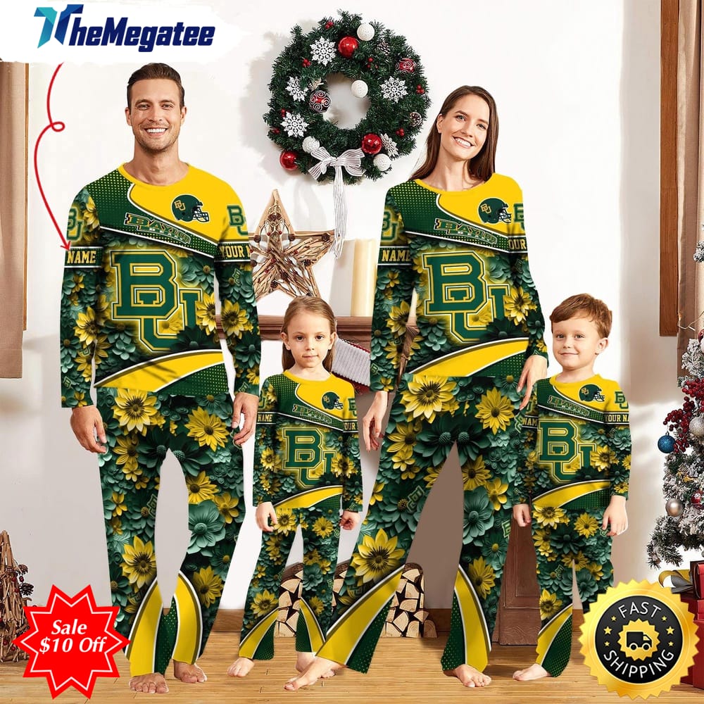 personalized ncaa baylor bears pajamas for family pajamas sport fans