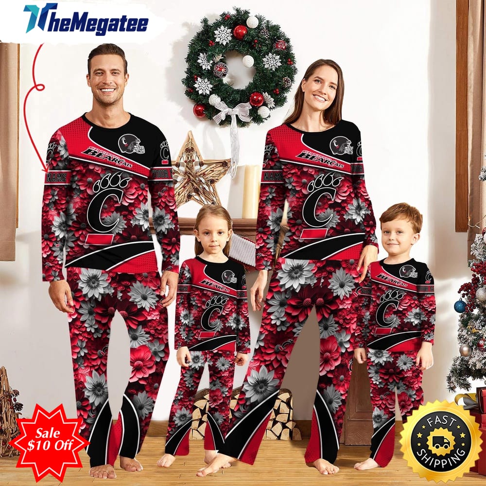 personalized ncaa cincinnati bearcats pajamas for family pajamas sport fans