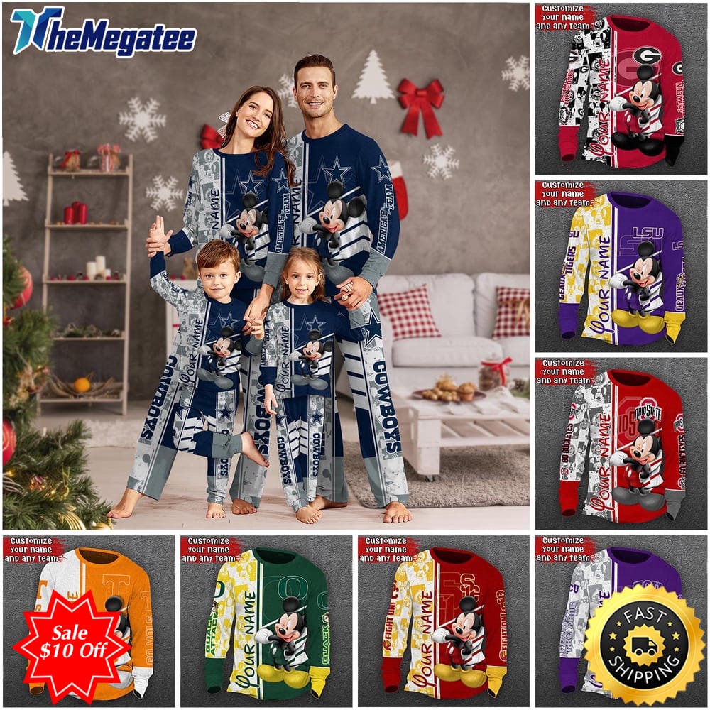 personalized ncaa customize pajamas mickey mouse for family