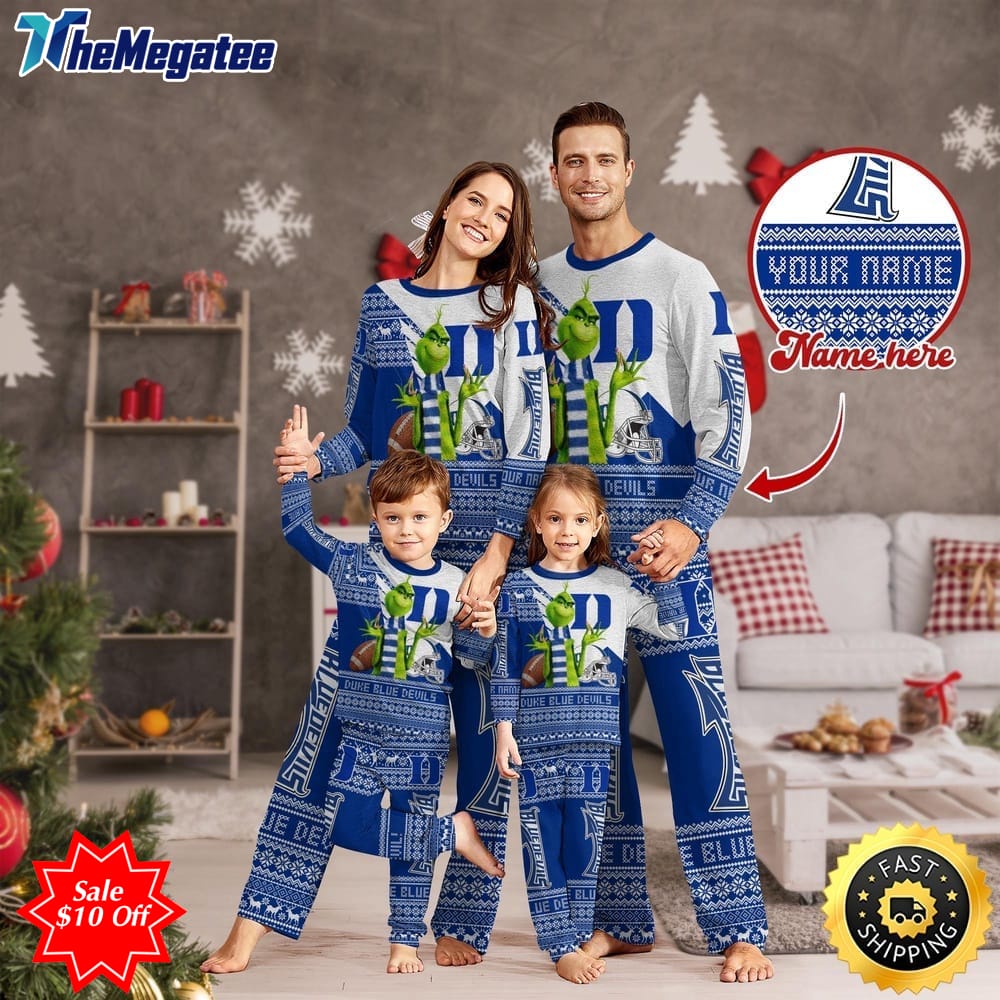 personalized ncaa duke blue devils pajamas xmas for sport family