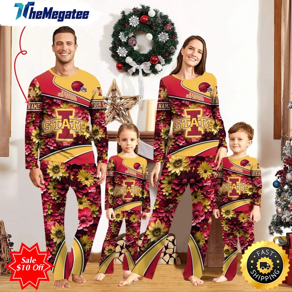 personalized ncaa iowa state cyclones pajamas for family pajamas sport fans