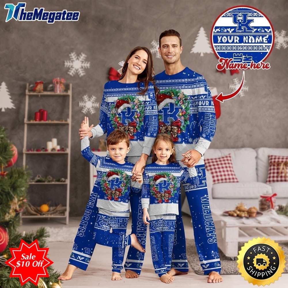 personalized ncaa kentucky wildcats pajamas christmas pajamas for sports fan