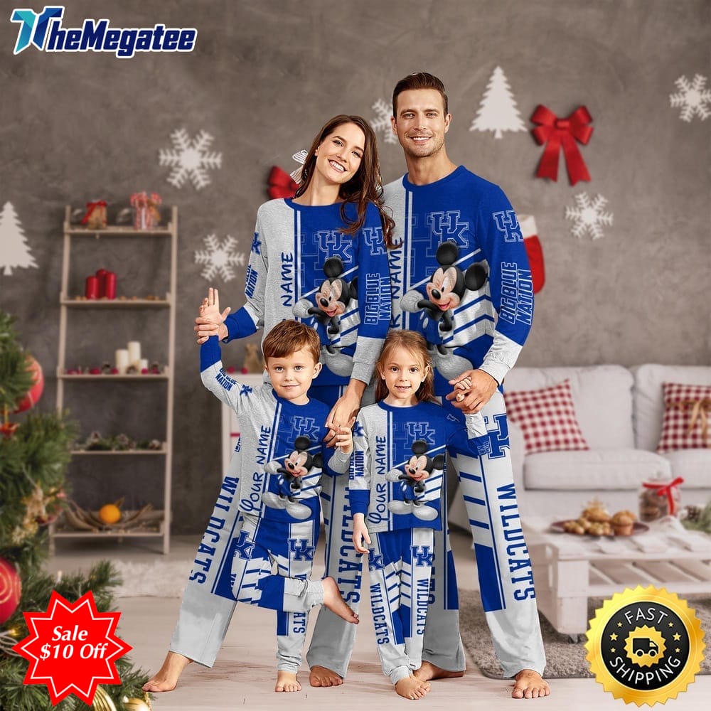 personalized ncaa kentucky wildcats pajamas mickey mouse for family