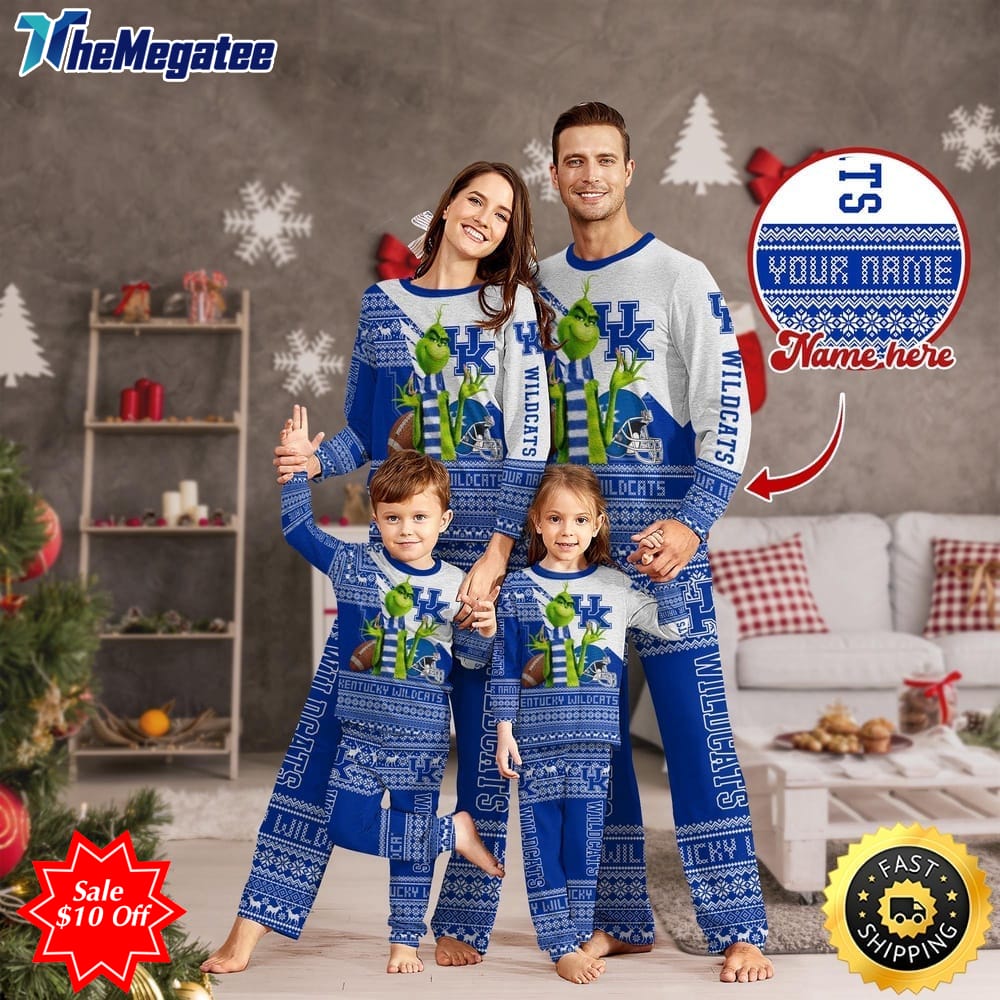 personalized ncaa kentucky wildcats pajamas xmas for sport family