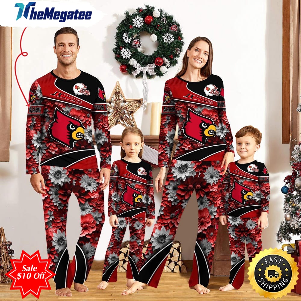 personalized ncaa louisville cardinals pajamas for family pajamas sport fans