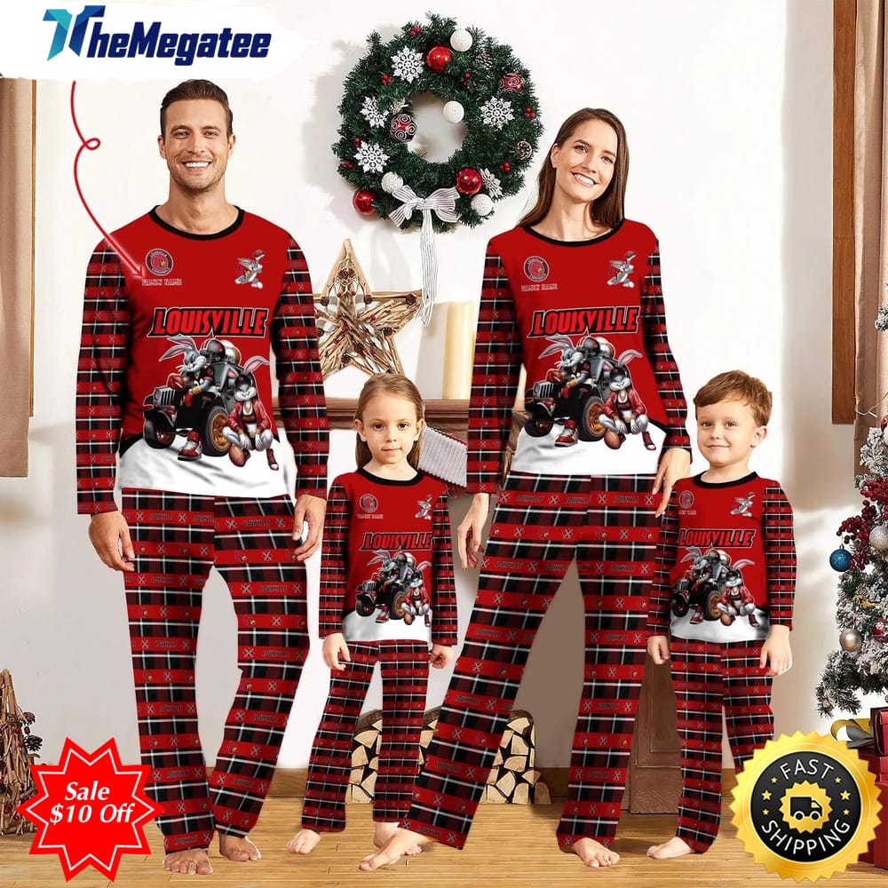 personalized ncaa louisville cardinals pajamas for family