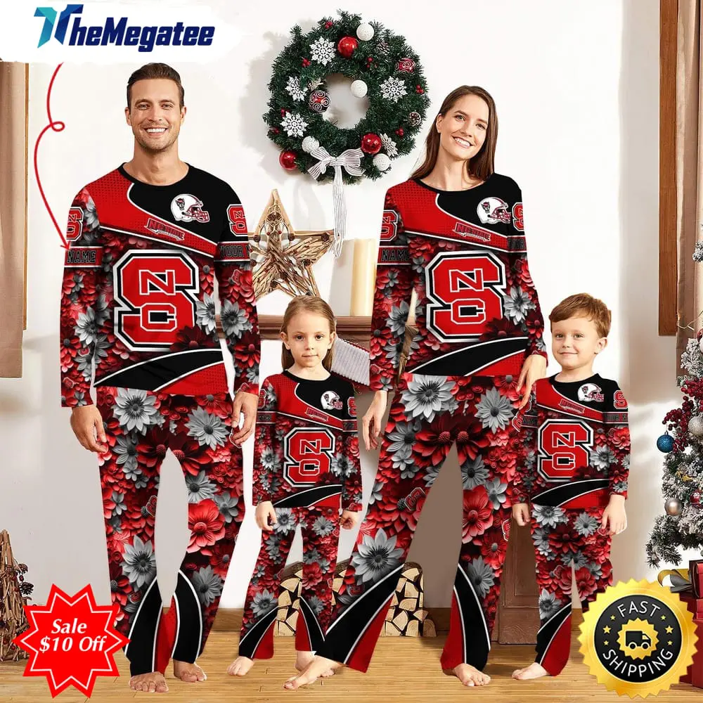 personalized ncaa nc state wolfpack pajamas for family pajamas sport fans