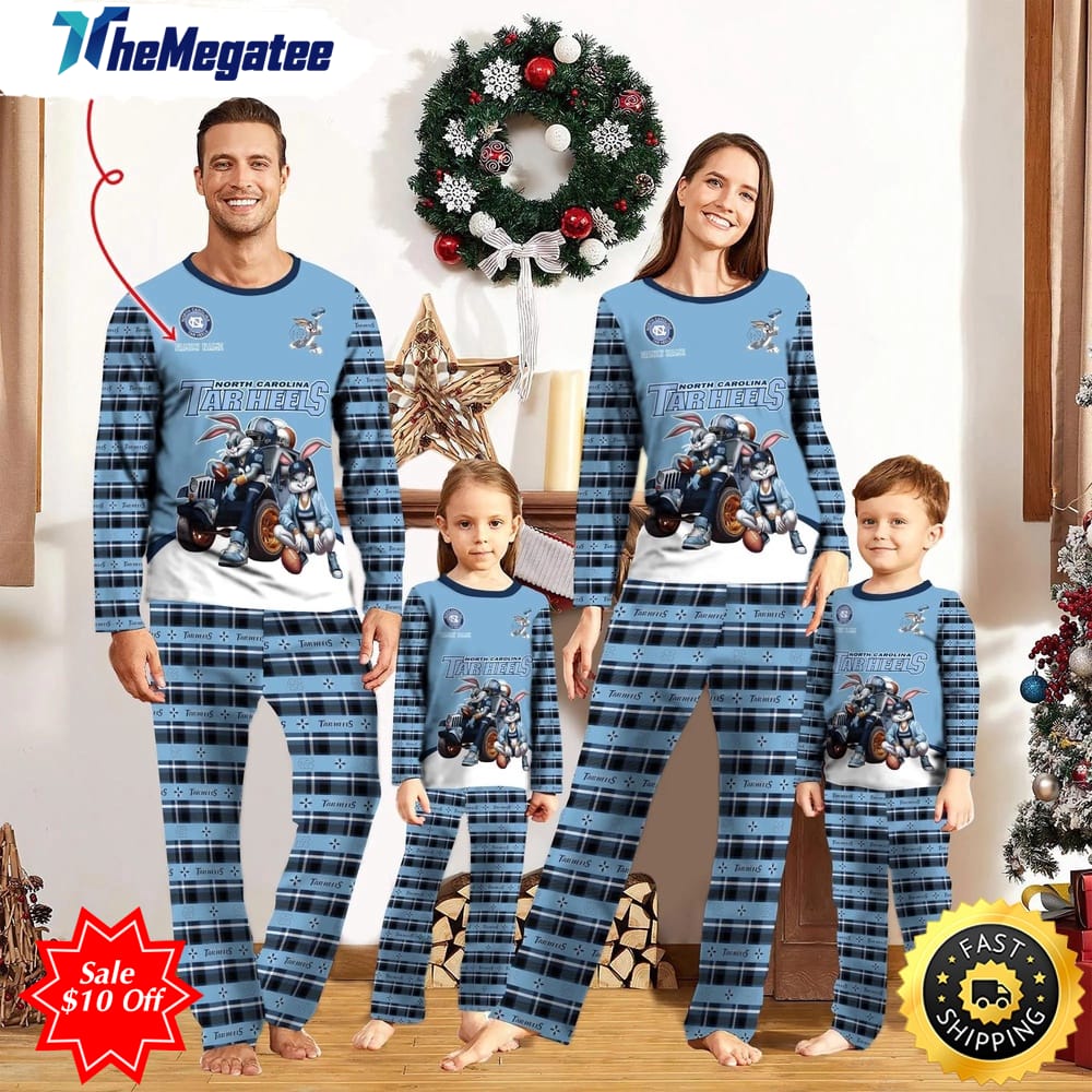 personalized ncaa north carolina tar heels pajamas for family