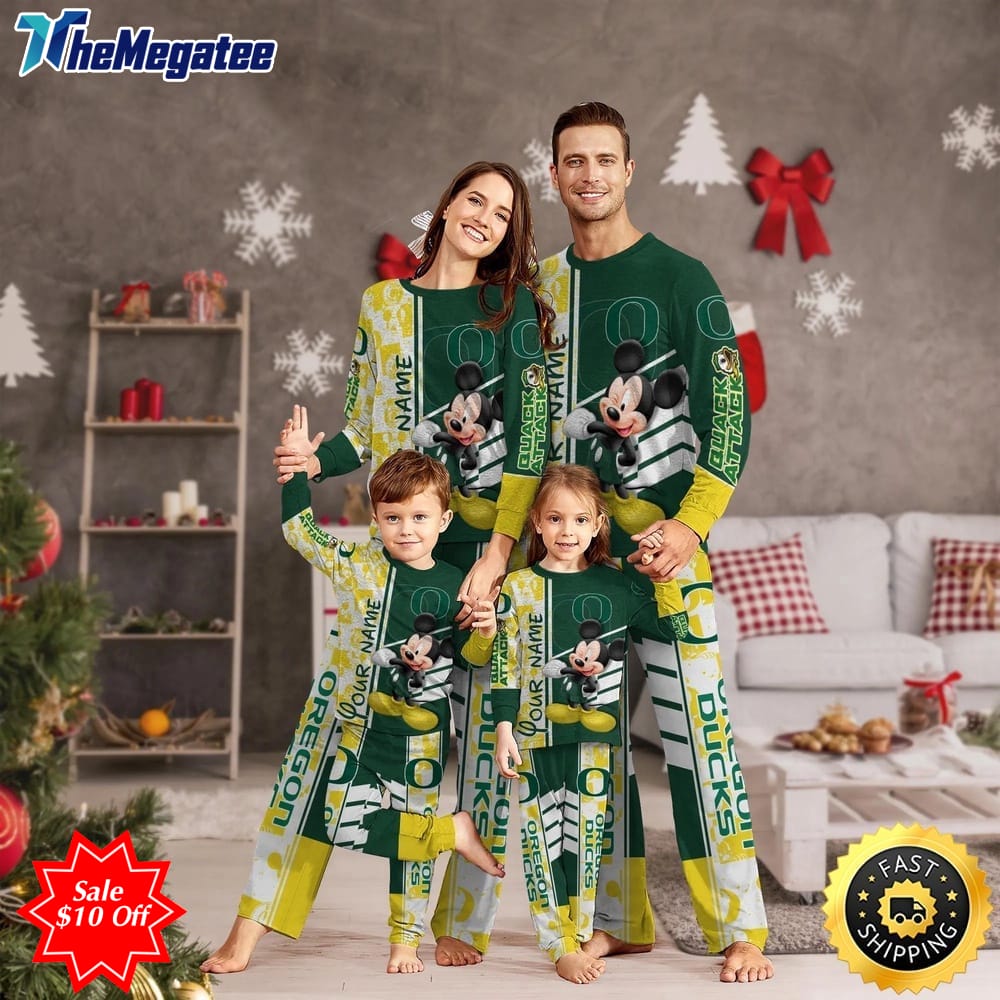 personalized ncaa oregon ducks pajamas mickey mouse for family