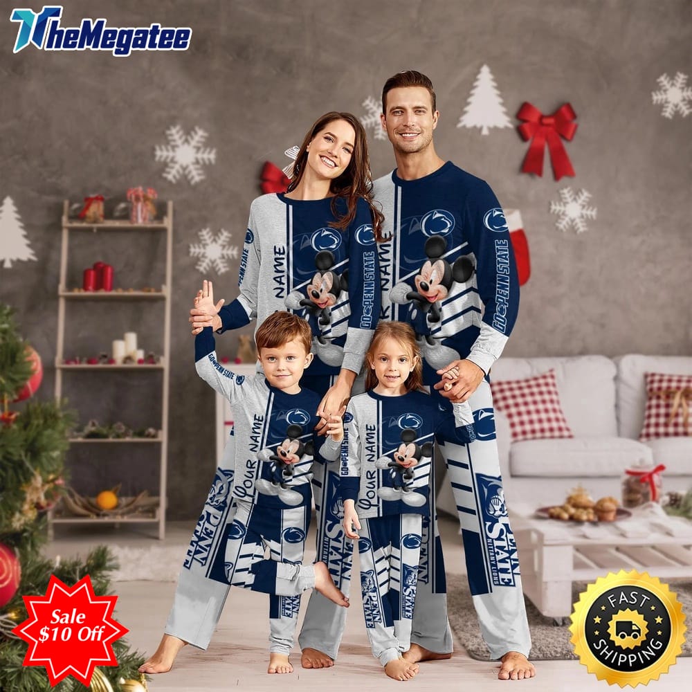 personalized ncaa penn state nittany lions pajamas mickey mouse for family