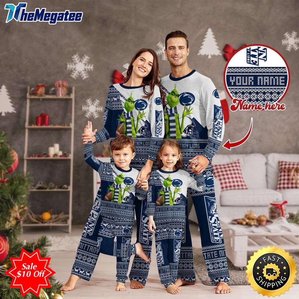 personalized ncaa penn state nittany lions pajamas xmas for sport family