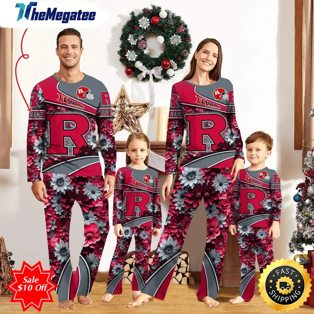 personalized ncaa rutgers scarlet knights pajamas for family pajamas sport fans
