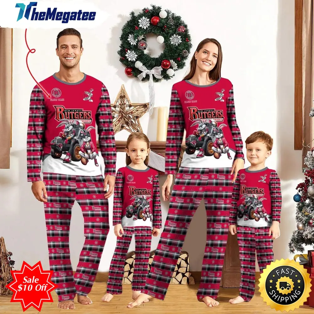 personalized ncaa rutgers scarlet knights pajamas for family