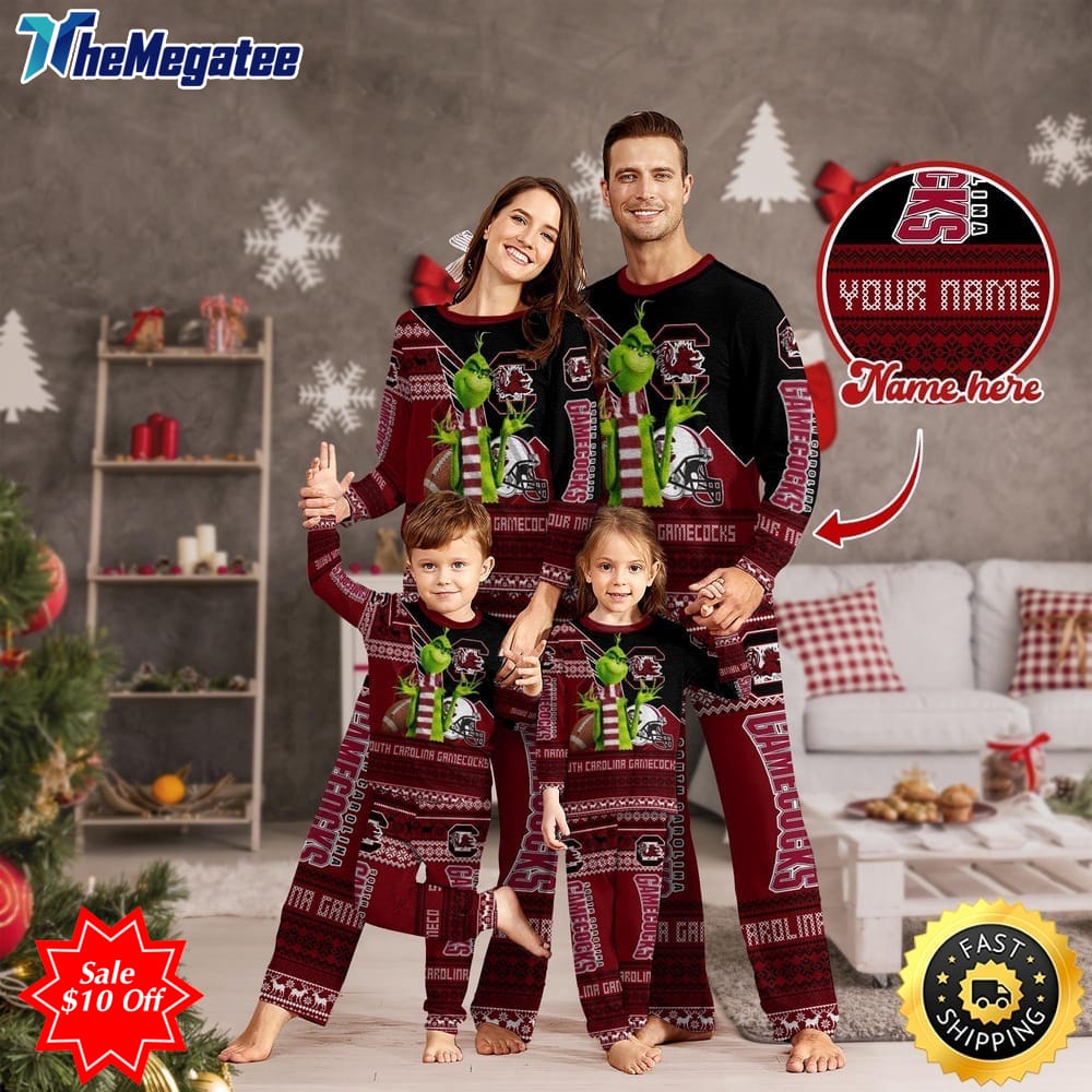 personalized ncaa south carolina gamecocks pajamas xmas for sport family