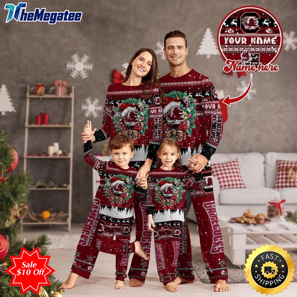 personalized ncaa south carolina gamecocks pajamas xmas for sports fan