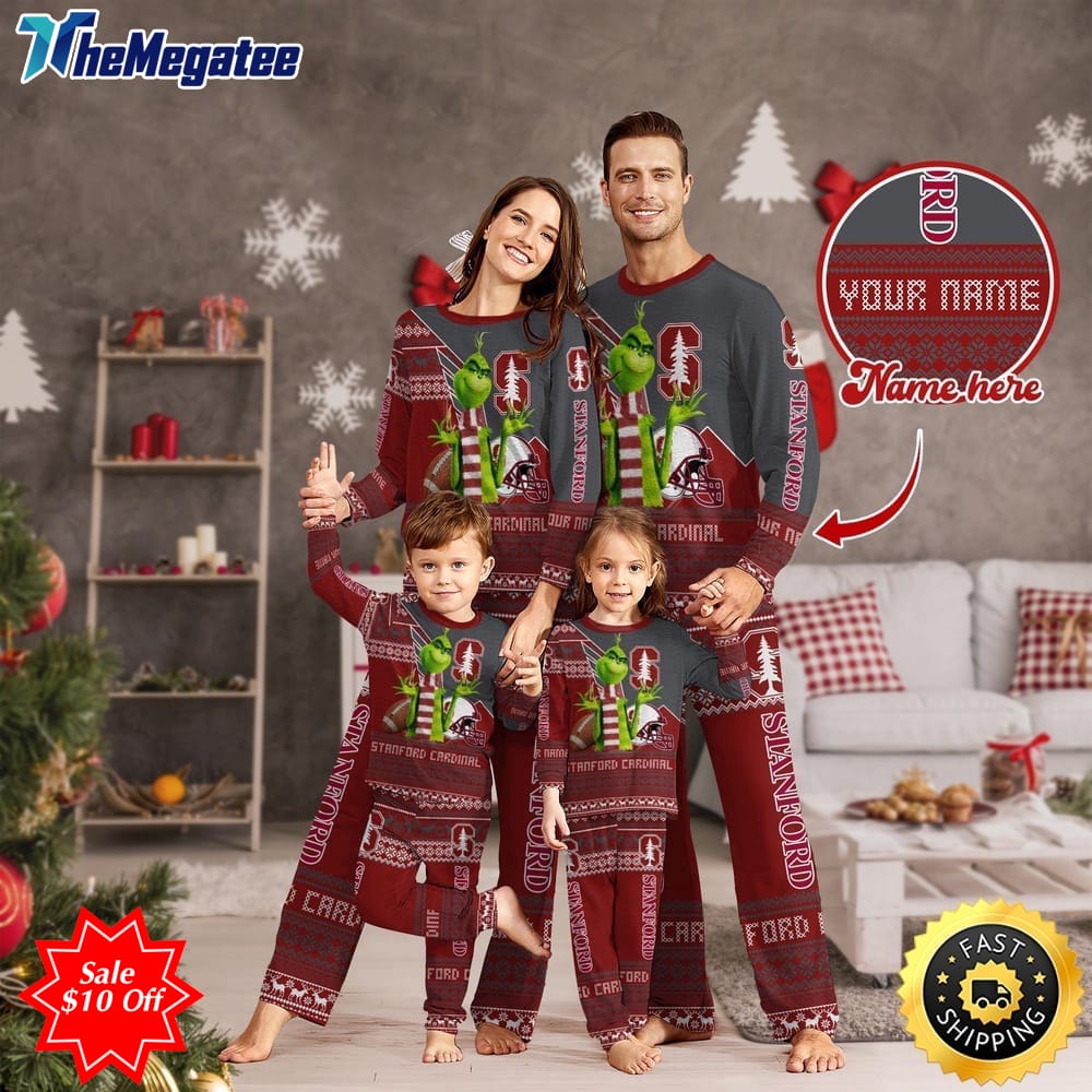 personalized ncaa stanford cardinal pajamas xmas for sport family