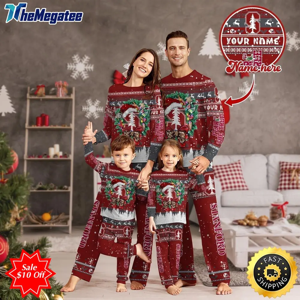 personalized ncaa stanford cardinal pajamas xmas for sports fan