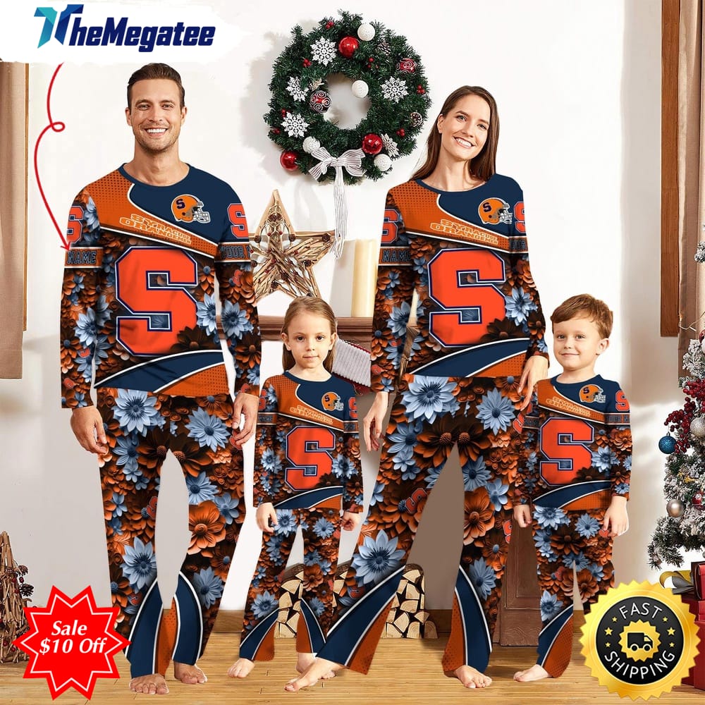 personalized ncaa syracuse orange pajamas for family pajamas sport fans