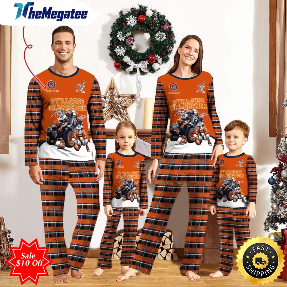 personalized ncaa syracuse orange pajamas for family