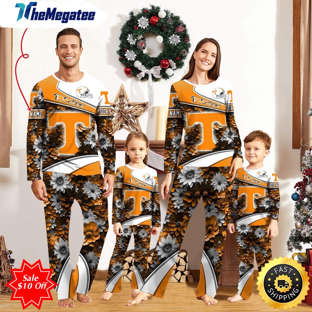 personalized ncaa tennessee volunteers pajamas for family pajamas sport fans