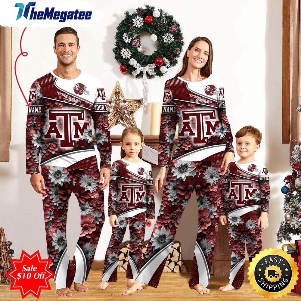 personalized ncaa texas aampm aggies pajamas for family pajamas sport fans