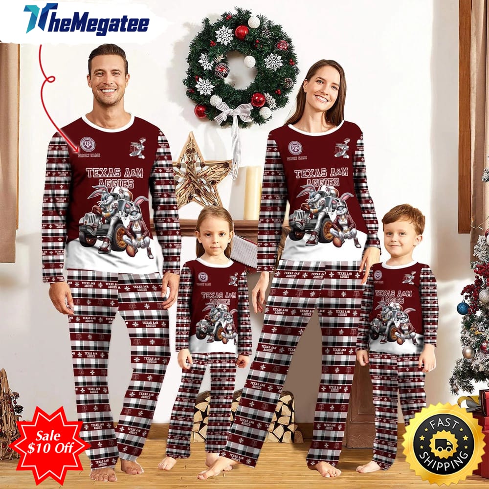 personalized ncaa texas aampm aggies pajamas for family