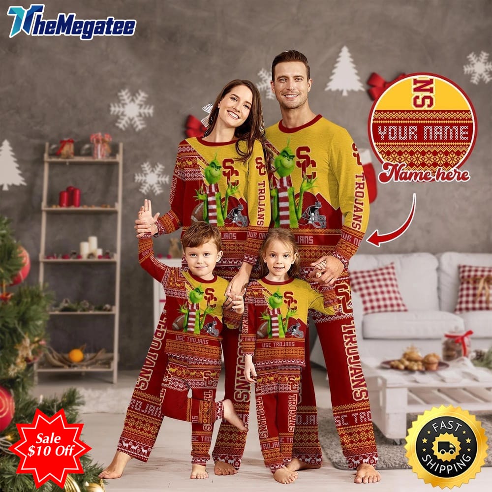 personalized ncaa usc trojans pajamas xmas for sport family