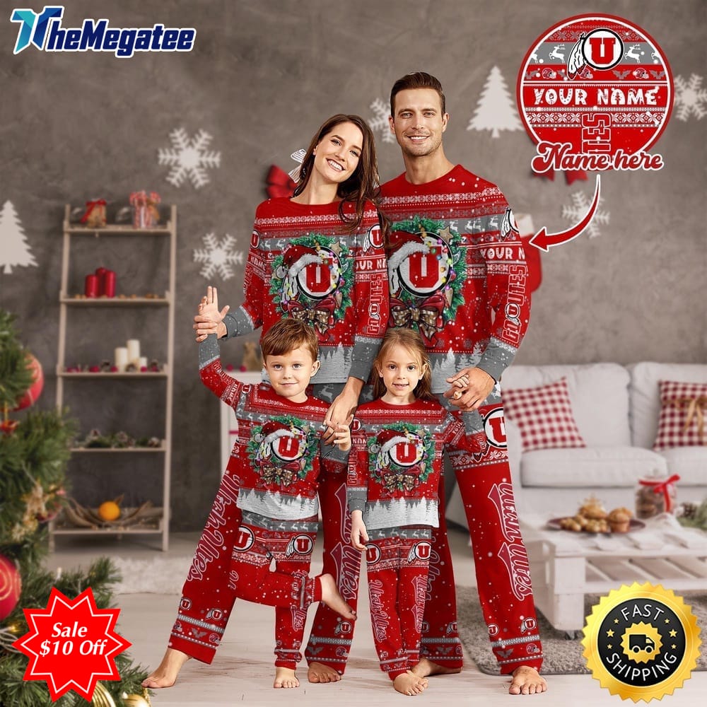 personalized ncaa utah utes pajamas christmas pajamas for sports fan