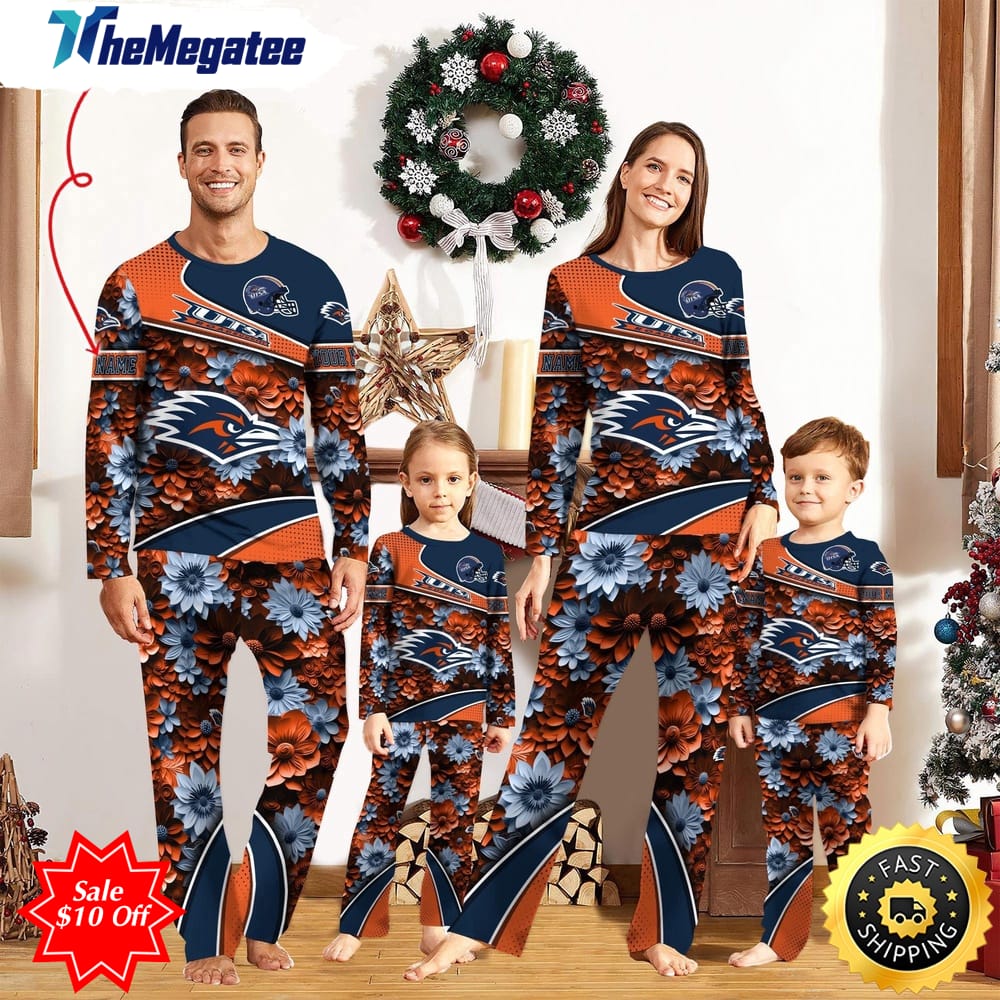 personalized ncaa utsa roadrunners pajamas for family pajamas sport fans