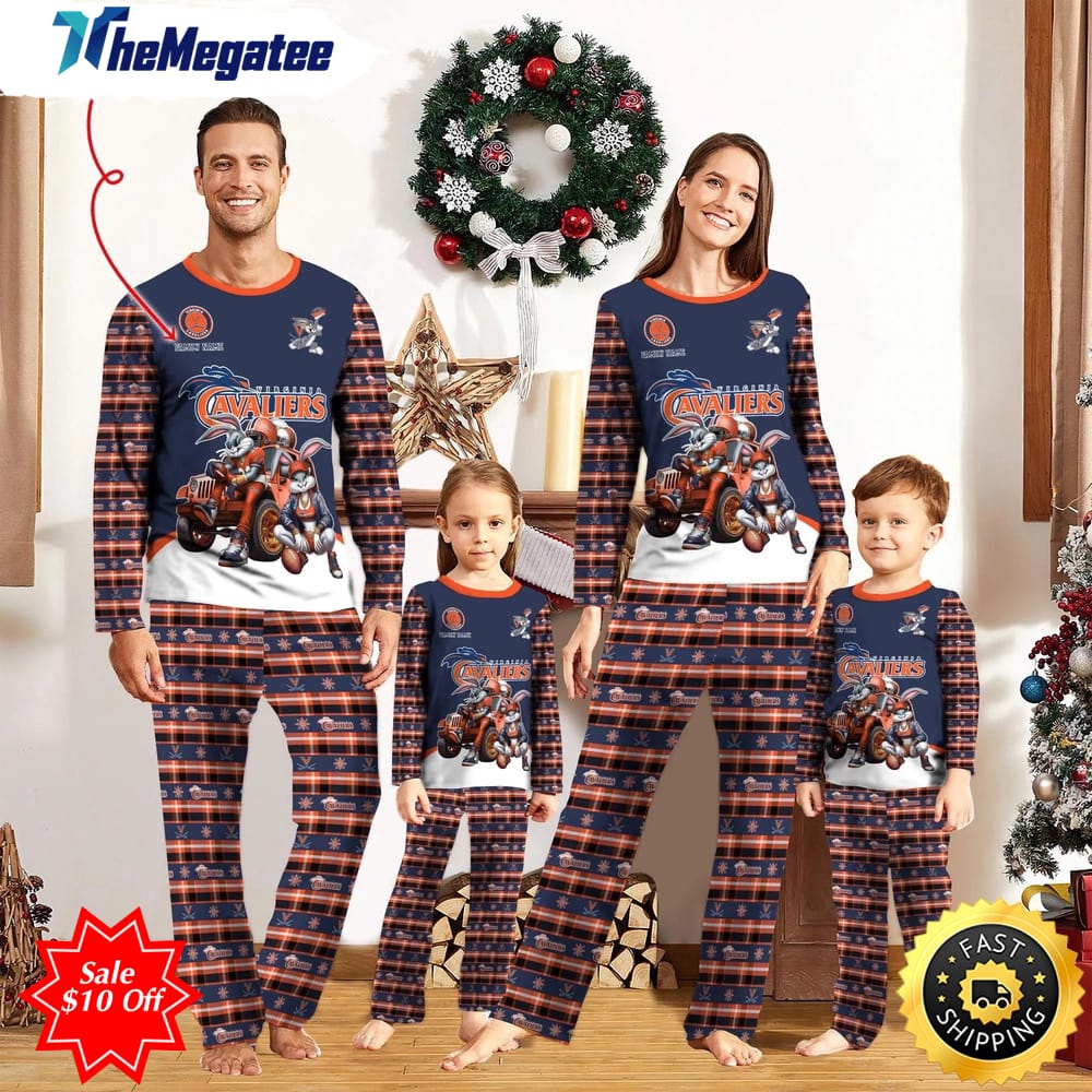 personalized ncaa virginia cavaliers pajamas for family