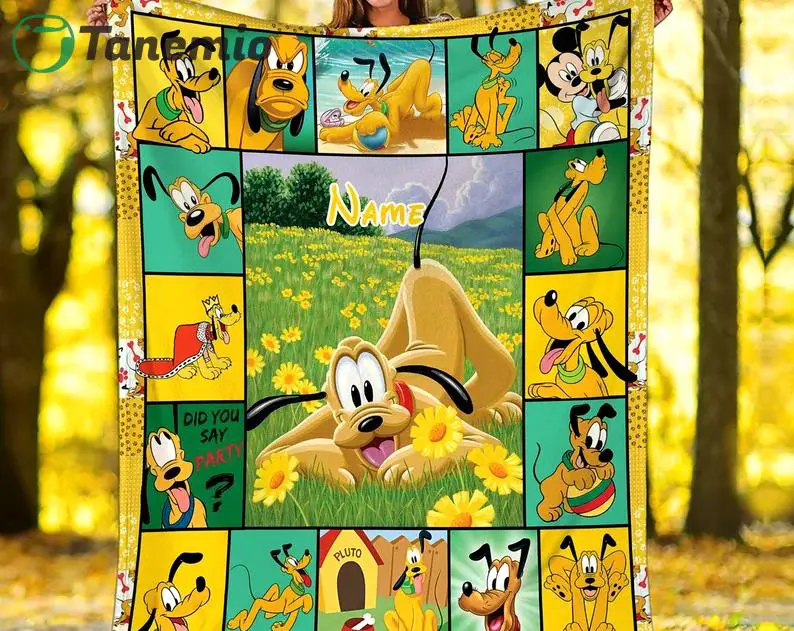 personalized pluto blanket pluto dog blanket quilt mickey and pluto blanket miceky fleece blanket dog lover gift birthday gifts quilt blanket 20231006115243815