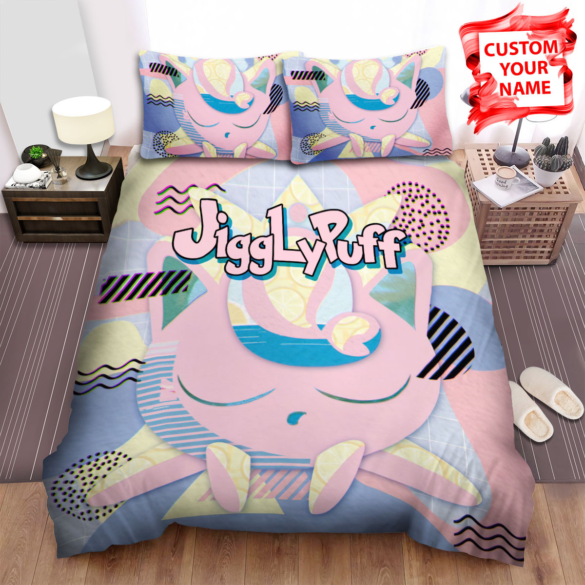 personalized sleepy jigglypuff digital artwork bed sheets spread duvet cover bedding sets dwyde