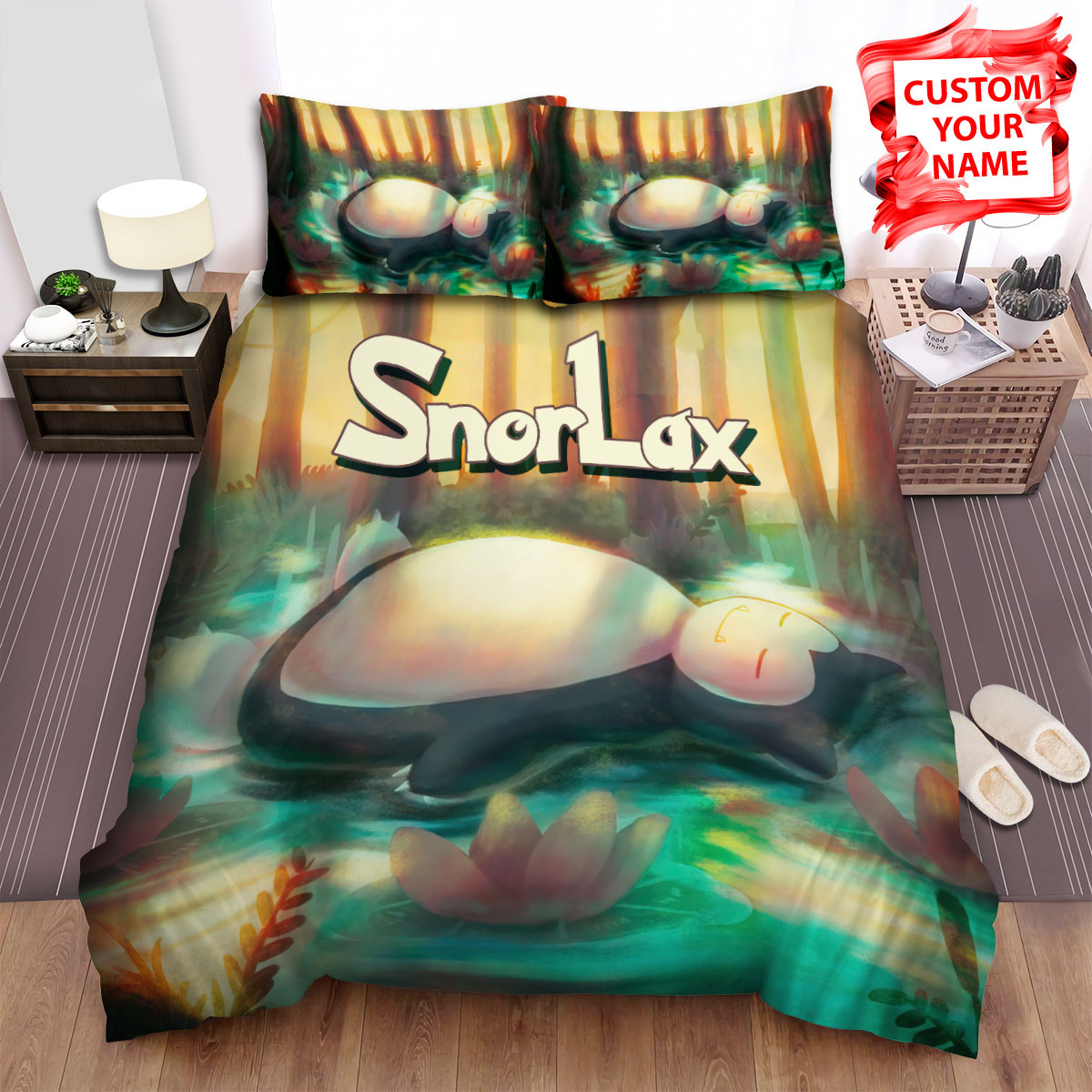 personalized snorlax sleeping in the jungle artwork duvet cover bedroom sets comfortable bedding sets hsks6